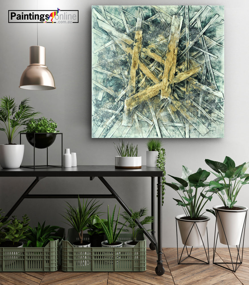 Floating Planks Mix Media Abstract - paintingsonline.com.au