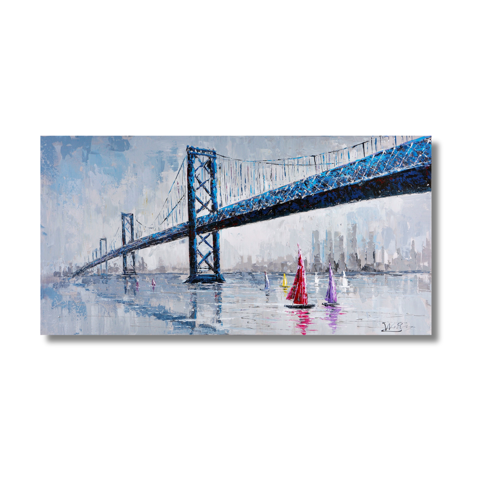 Blue Bridge Seascape Painting