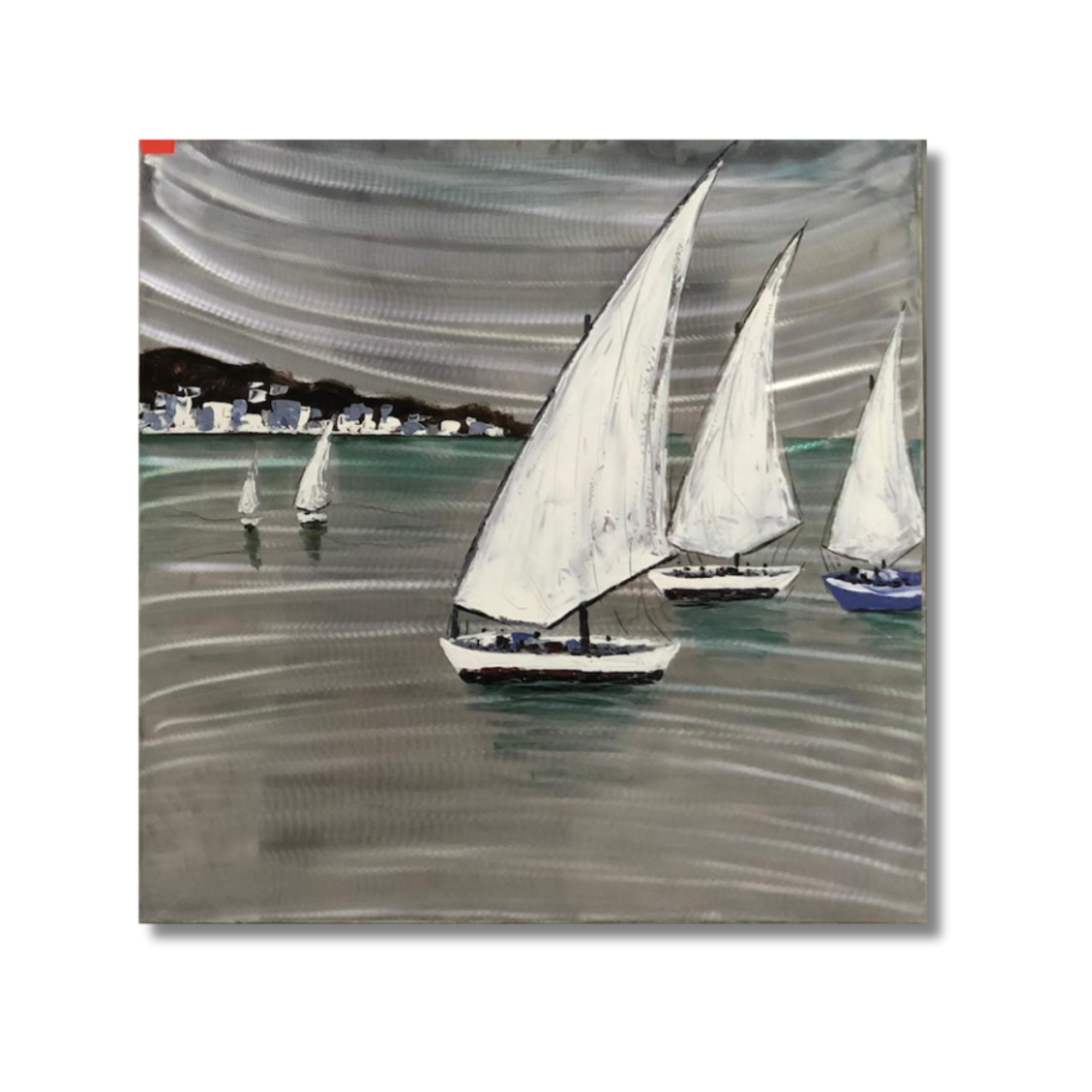 Boat Race, Oil Painting On Metallic  Canvas