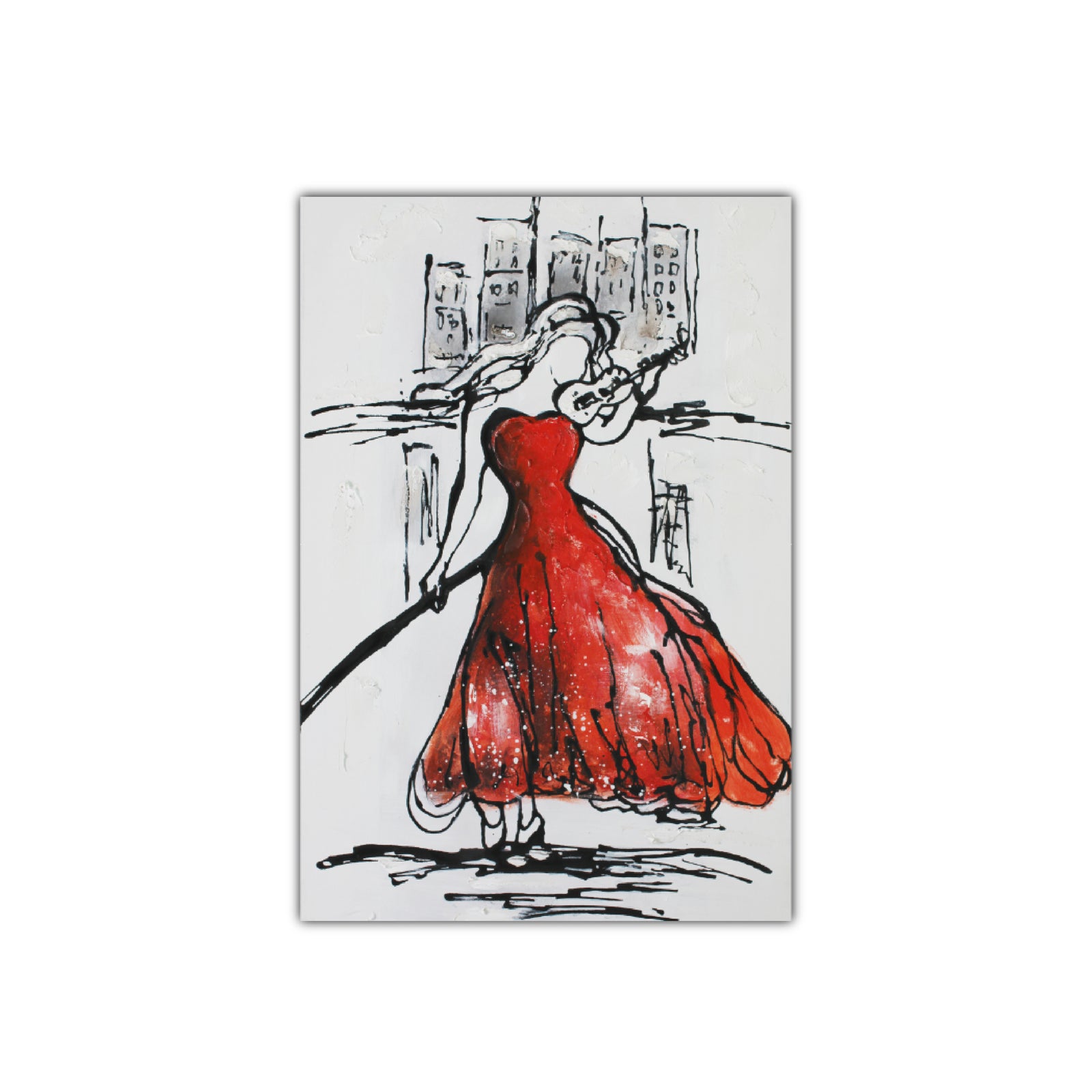 Red Night's Violin | Figurative Art