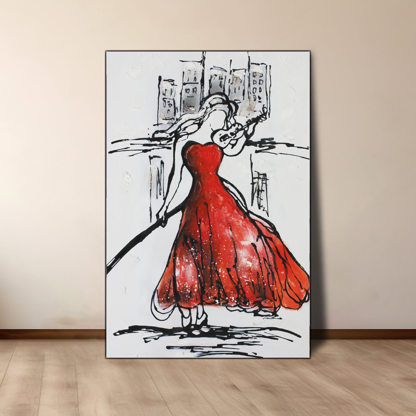 Red Night's Violin | Figurative Art