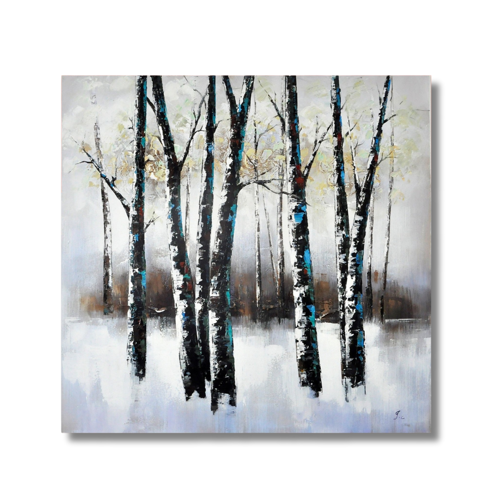 Snow White Trees Oil Painting