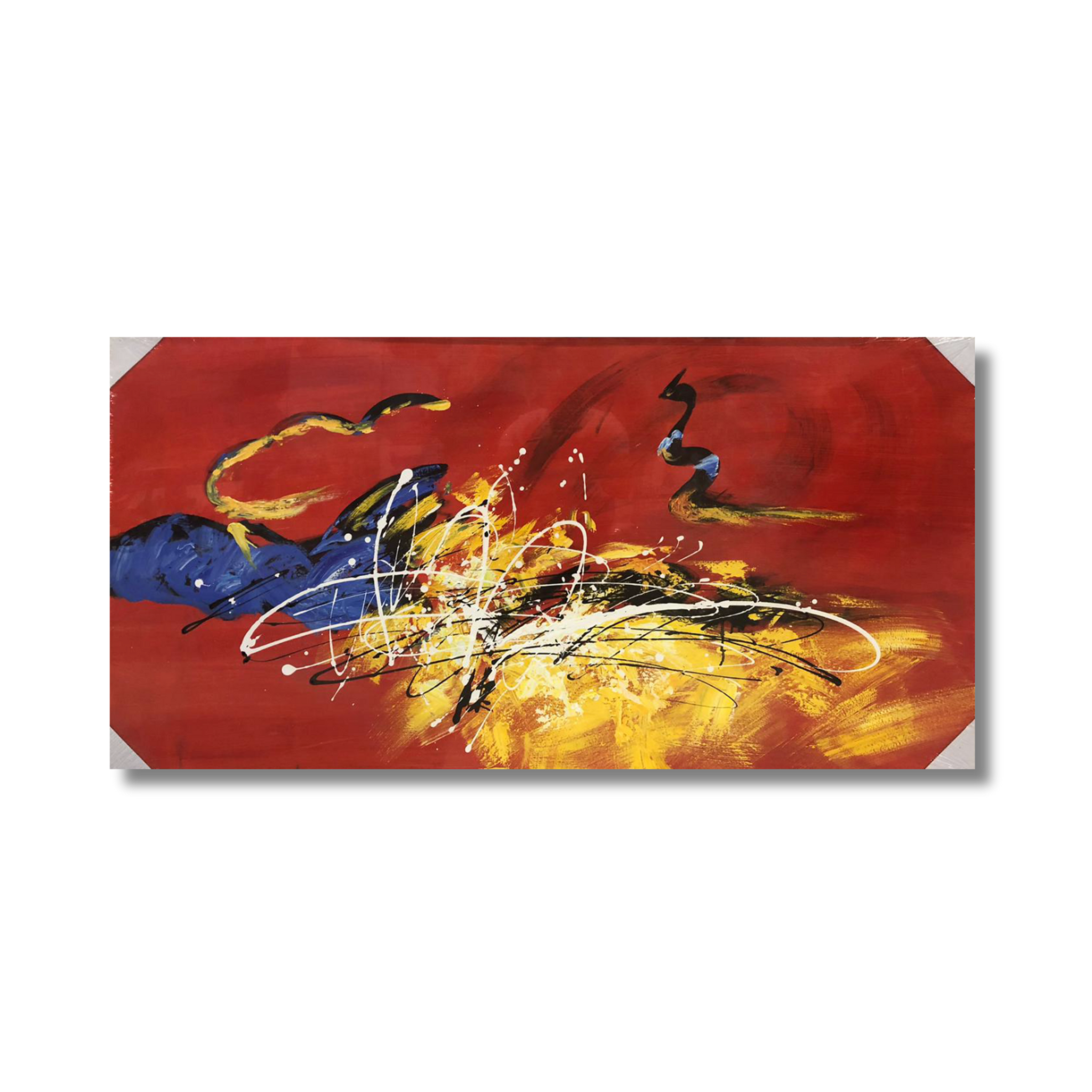 Yellow Red Abstract Oil Painting