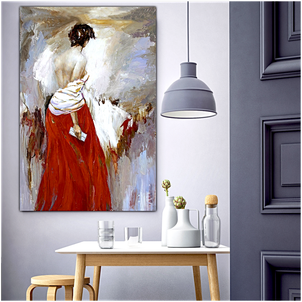 Abstract Figurative Wall Art | Contemporary Woman Oil Painting ...