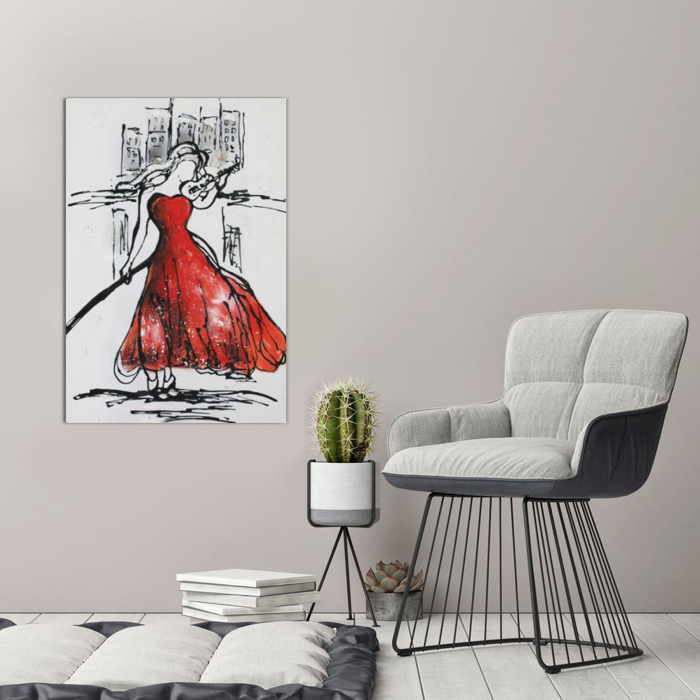 Red Night's Violin | Figurative Art