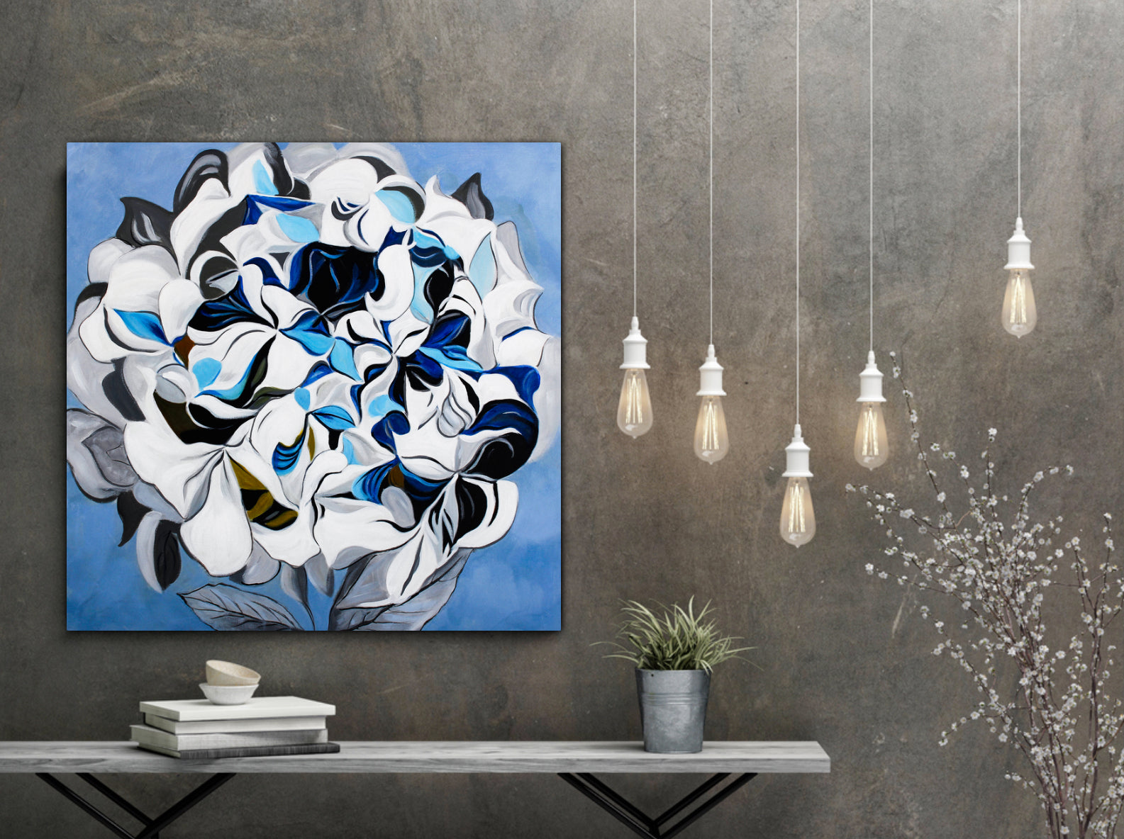The Dark Peonia | Abstract Art